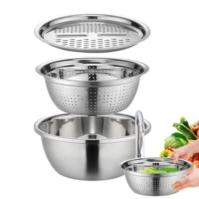 Stainless Steel Vegetable Cutter with Drain Basket